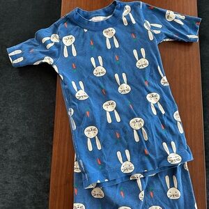 Hanna Andersson Blue Bunny Kids Pajama Set